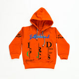 Vibrant Orange Hoodie with Trendy Design