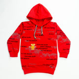 Red Storm Hoodie with written Design