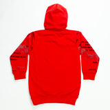 Red Storm Hoodie with written Design