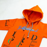 Vibrant Orange Hoodie with Trendy Design