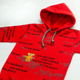 Red Storm Hoodie with written Design