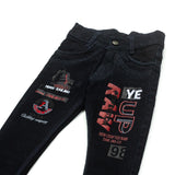 Black Graphic Printed Jeans for Kids