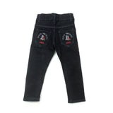 Black Graphic Printed Jeans for Kids